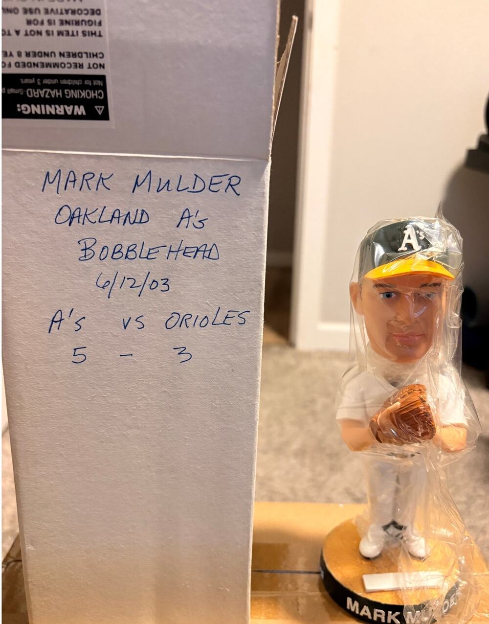 Mark Mulder Oakland A's 2003 Bobblehead Original Box Athletics SGA